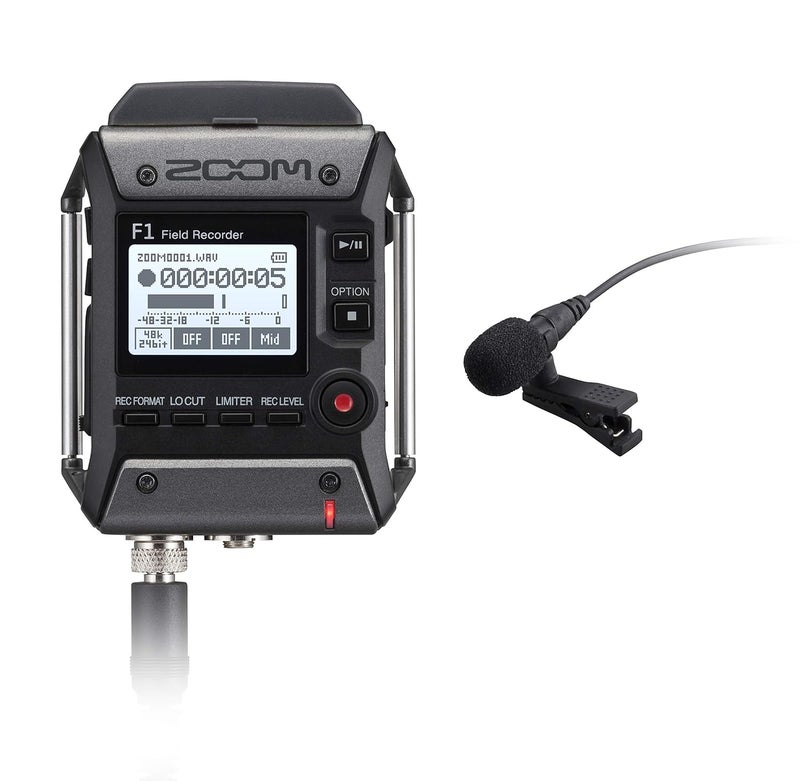 ZOOM F1-LP Lavalier Body-Pack Recorder, Audio for Video Recorder, Records to SD Card, Battery Powered, Includes Lavalier Microphone - Image 1