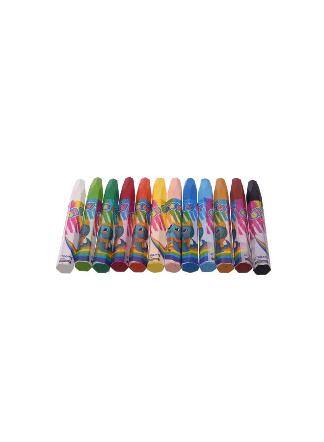 Yalong YL-11_YL2023 Set Of 12 Pieces Of Oil Pastel Colours With Durable Material, Suitable For School And Home