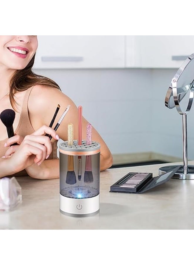 منظف فرشاة مكياج كهربائي USB شفافة - Image 3