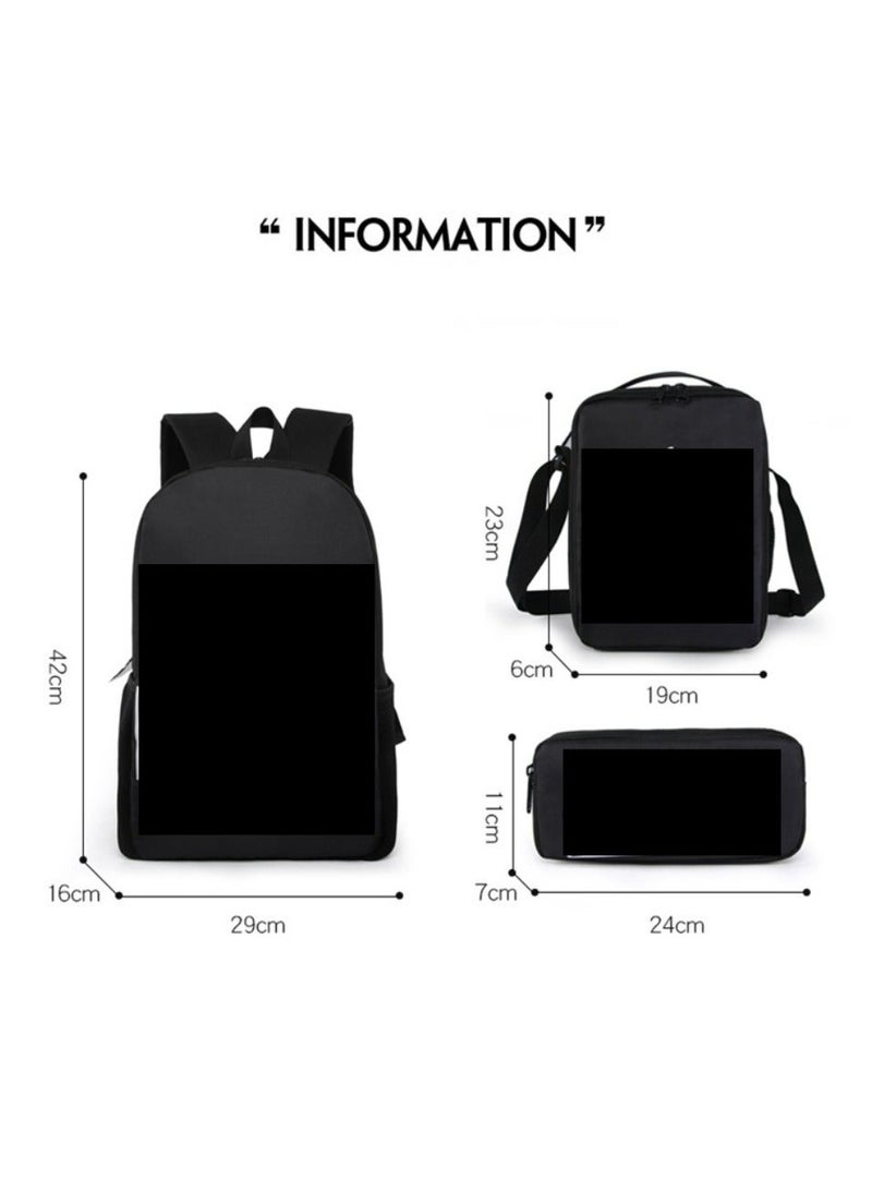 Godzilla Children's leisure load reducing large capacity printed backpack for elementary school students, 3-piece set - Image 2