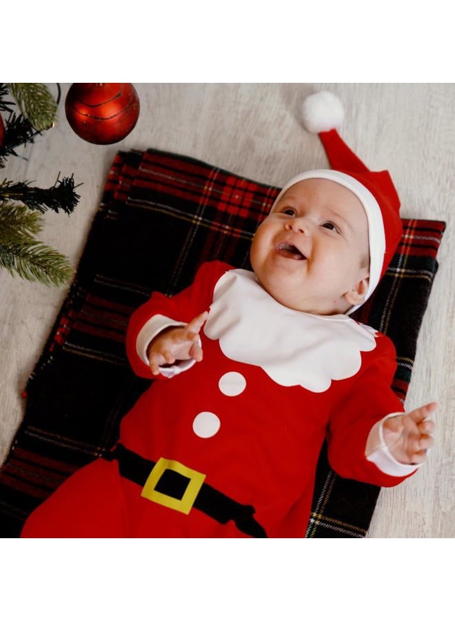 Hifot My First Christmas Baby Girl Boy Santa Romper Newborn Christmas Outfits for Boys Long Sleeve Jumpsuit + Hat Infant Outfits Set Red - Image 2