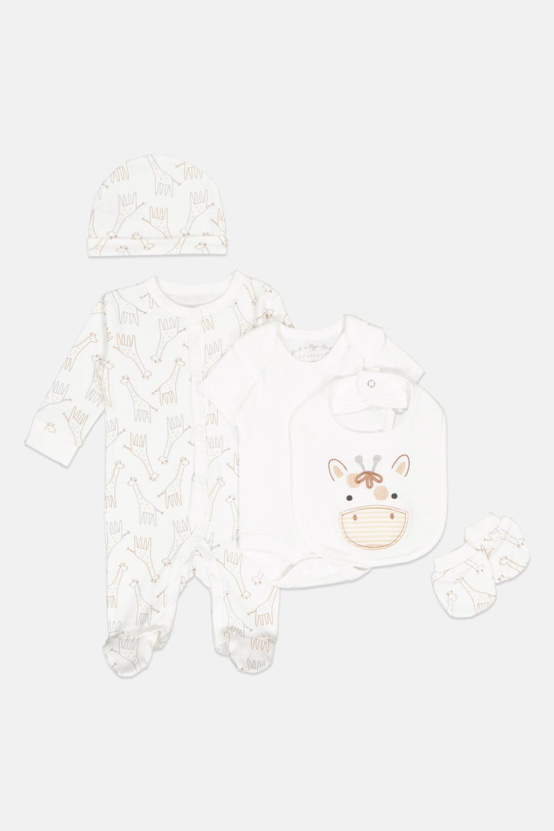 Rock-A-Bye Baby Boutique Toddlers Boy  5 Pcs Allover Print Gift Set, Multicolor  - Image 3