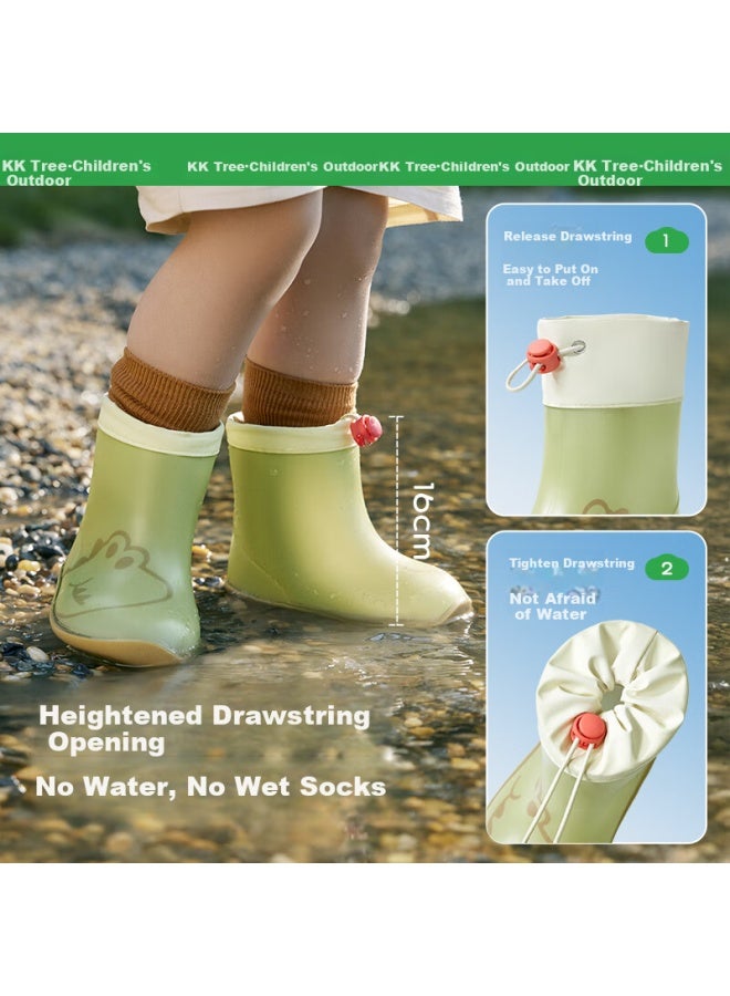 Kocotree Children's Rain Boots, Cartoon Non-slip Waterproof Shoes For Boys And Girls, Toddler Rain Boots With Drawstring - Image 5