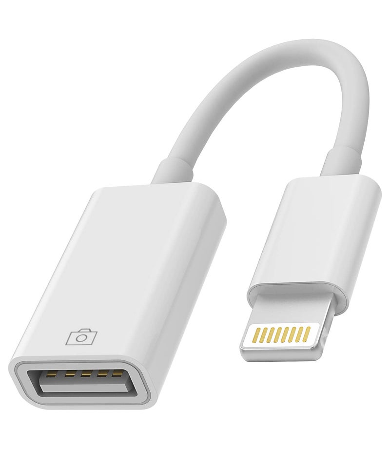 WASRUYI iPhone OTG Adapter Lightning Male to USB Female Dongle Cable Compatible with 13 11 12 Pro Max Mini Xr X Xs 8 7 Se Plus for Apple Ipad Air Camera Card Reader Flash Drive Mouse Keyboard Hub MIDI U Disk - Image 1