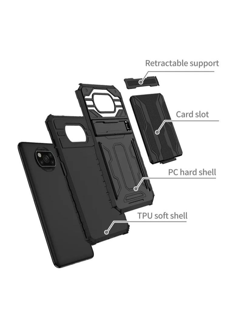 RICOONLINE - Shockproof Protective Cases Cover Compatible for Xiaomi Poco X3/X3 NFC/X3 Pro Black - Image 1