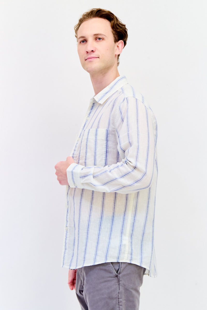 American Eagle Men Classic Fit Long Sleeves Stripe Casual Shirt, Multicolor  - Image 2