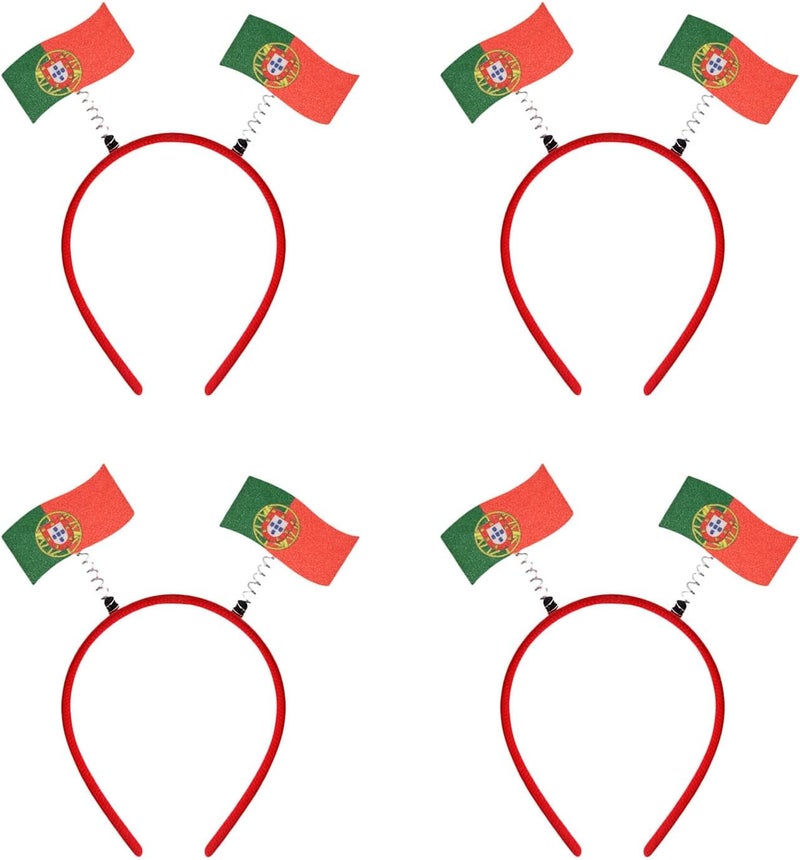 Portugal Flag Colorful Headwear For Sports Event Cheering And Party Decorations 4PCS - Image 1