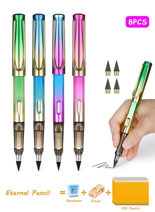 Photon 4 قطع من أقلام الرصاص اللانهائية مع 4 قطع قابلة للاستبدال، قلم رصاص لا نهائي قلم رصاص دائم لمحترفي مكتب المدرسة - Image 1