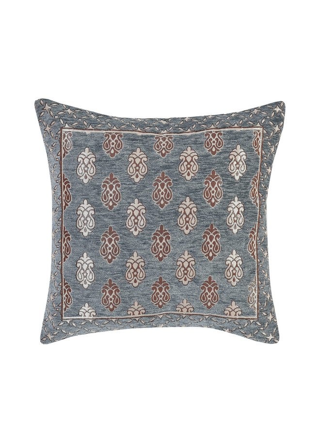 DECOMIZER DECOMIZER Jacquard Geomteric Cushion Covers 24 Inch X 24 Inch Set Of 5 Ethnic Motifs Cushion Covers,Design- Ambi,Color- Grey, 240 TC  - Image 3