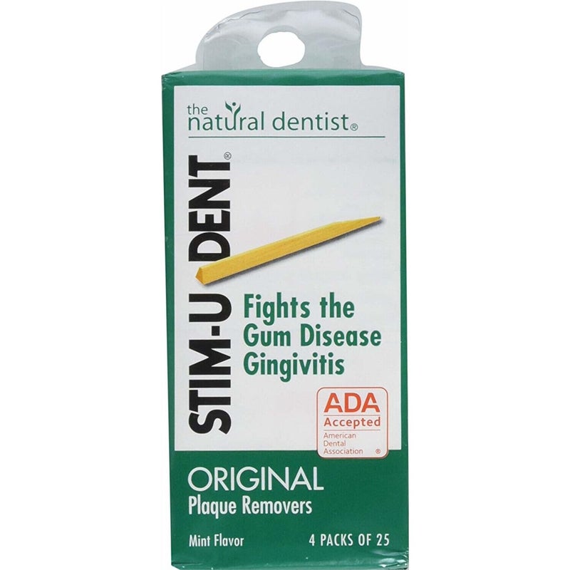 Stim-U-Dent Plaque Removers 3 Packs of 4x25 Picks/Pack (300 Picks) - Mint Flavor - Image 1