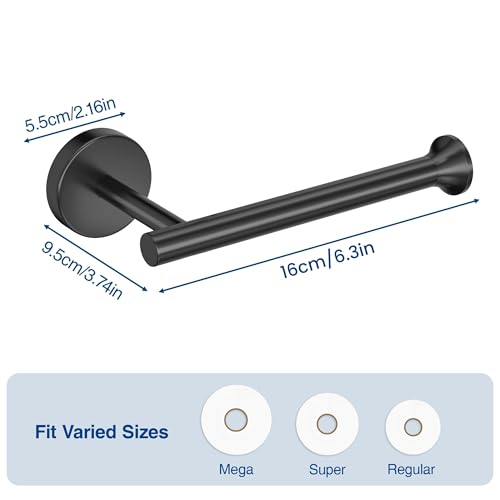 Xfopz Toilet Paper Holder Wall Mount Bathroom Paper Roll Holder Tissue Handle Stainless Steel for Farmhouse Kitchen Matte Black - Image 2