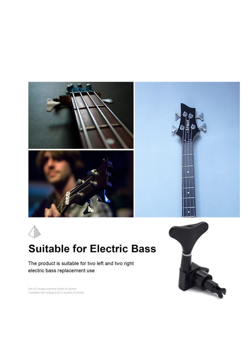 null - 2R2L Electric Bass Sealed Tuning Pegs, Machine Heads Tuning Keys Guitar Parts, Replacement for Precision Bass and Jazz Bass - Image 1