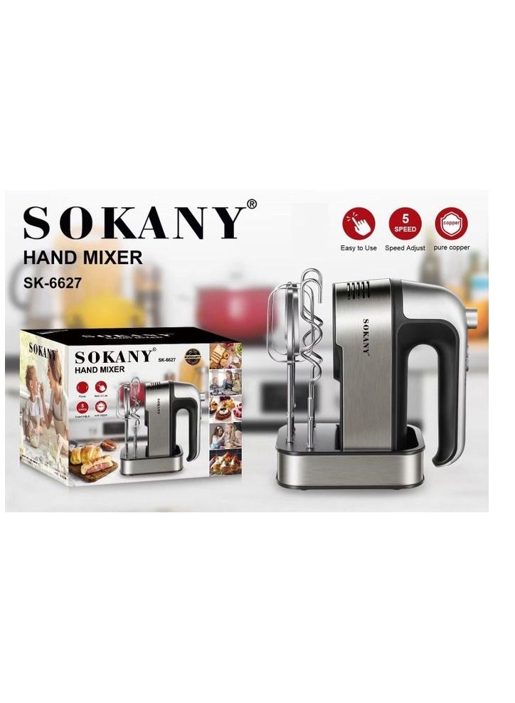 sokany Sk-6627 Electrical Hand Mixer / whisker - 800watt - 5 speeds with stand - Image 2