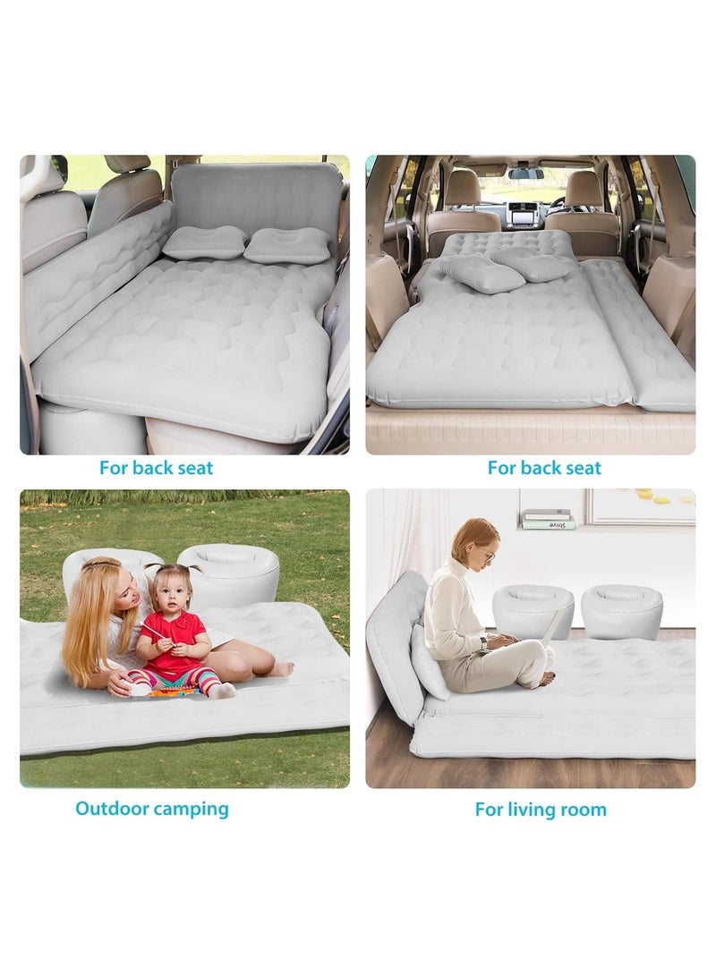 Soofam Car Air Mattress, SUV Air Mattress for Back Seat Sleeping - Inflatable Car Bed With Pillows & Fill Piers, Thickened Flocking & PVC Surface for Travel, Hiking, Camping, Trip & Outdoor Activities (Beige) - Image 4