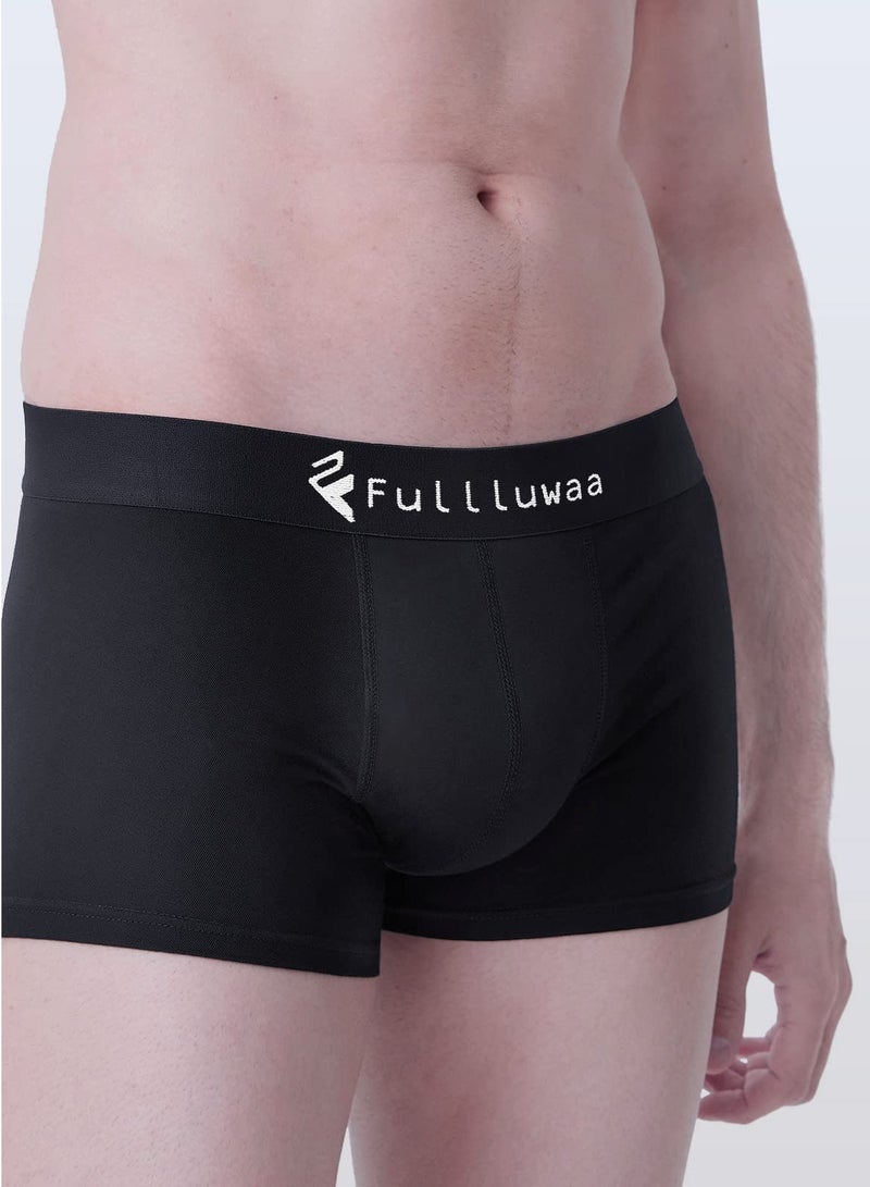 Fullluwaa Men's boxer briefs, retro, pure cotton material, 3 pieces pure black size XXXL - Image 2
