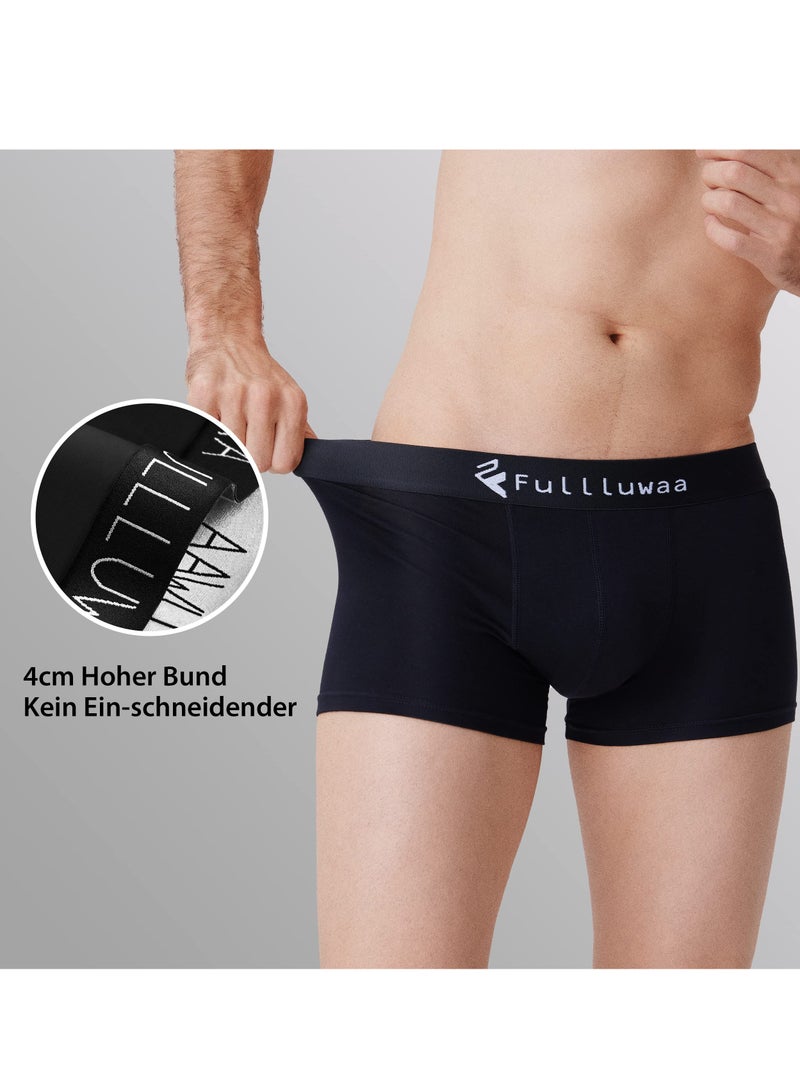 Fullluwaa Men's boxer briefs, retro, pure cotton material, 3 pieces pure black size XXXL - Image 4