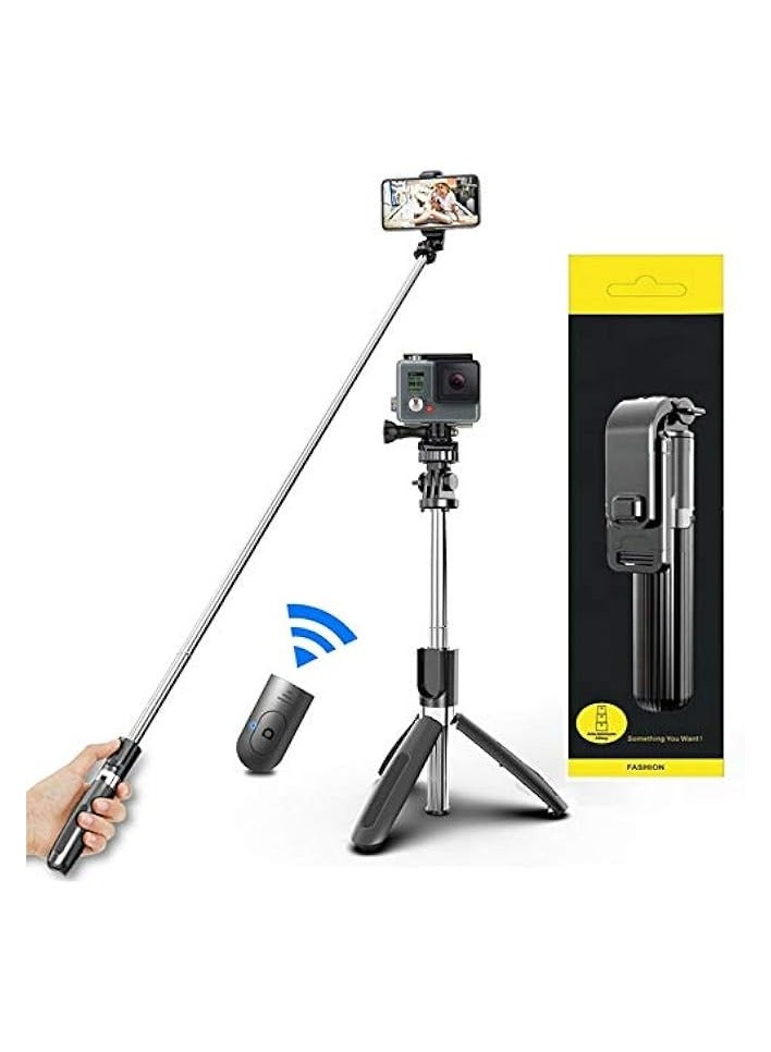 PROMASS Selfie Stick For Phone Size 4.5-6.2Inch, Extendable Selfie Stick Tripod with Bluetooth Wireless Remote Phone Holder for iPhone 12 /iPhone 11/pro, Galaxy S10/S9 Plus/S8/Note8, (Black) - Image 1