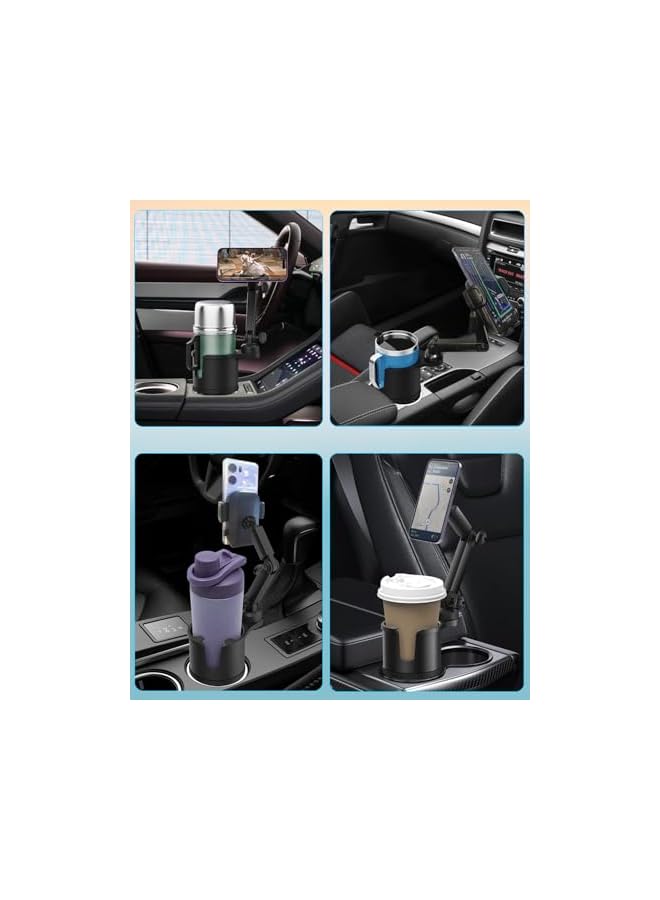 S-TOP Car Phone Holder with Extendable Base, 2 in 1 Universal Multi-Cup with Rubber for Bottles, Cups and Phone Compatible with All Cell Phones - Image 4