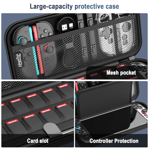 HEYSTOP Switch 2 Case for Nintendo Switch 2, Protective Carrying Case Set with PC Switch 2 Cover and TPU Grip Cover for Switch 2 Joycon, Large Capacity Storage Design for Nintendo Switch 2 Accessories - Image 4