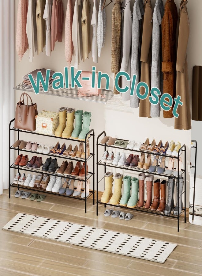viewcare Long Shoe Rack for Closet, 4-Tier Extra Long Shoe Rack for Entryway & Garage, Black Shoe Organizer Holds 20-23 Pairs, Sturdy Metal Construction - Image 2