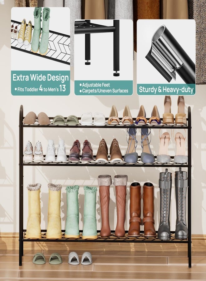 viewcare Long Shoe Rack for Closet, 4-Tier Extra Long Shoe Rack for Entryway & Garage, Black Shoe Organizer Holds 20-23 Pairs, Sturdy Metal Construction - Image 4