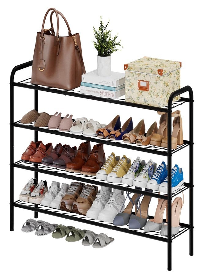 viewcare Long Shoe Rack for Closet, 4-Tier Extra Long Shoe Rack for Entryway & Garage, Black Shoe Organizer Holds 20-23 Pairs, Sturdy Metal Construction - Image 1