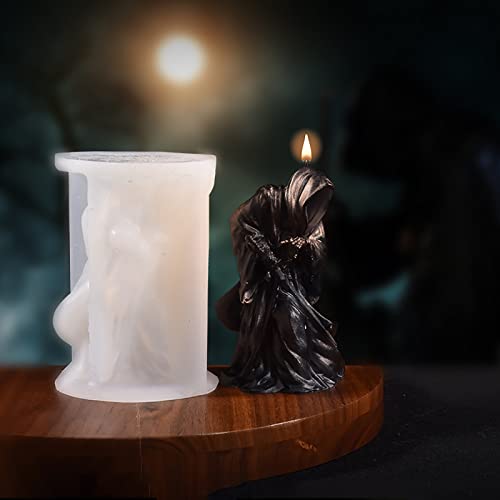 ESEDAGE 4 Inch Shadow Man Candle Skull Head Resin Mold - Resin Casting Silicone Molds for Home Decor & Candle Making Wave Spiral Mold - Image 1