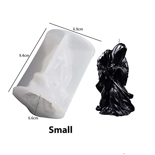 ESEDAGE 4 Inch Shadow Man Candle Skull Head Resin Mold - Resin Casting Silicone Molds for Home Decor & Candle Making Wave Spiral Mold - Image 2