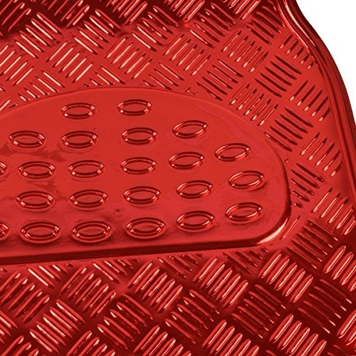 BDK Red All Weather Heavy Duty Car Floor Mats Interior Liners for Auto Van Truck SUV, Fits Front & Rear - Image 3