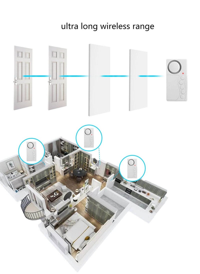 Excefore - 2Pcs Freezer Door Alarm, Safety Window Alarm, 3/15/30/60 Seconds Adjustable Delay Wireless Fridge Alarm, 4-In-1 Door Sensor Chime Door Open Alarm Loud 108dB - Image 1