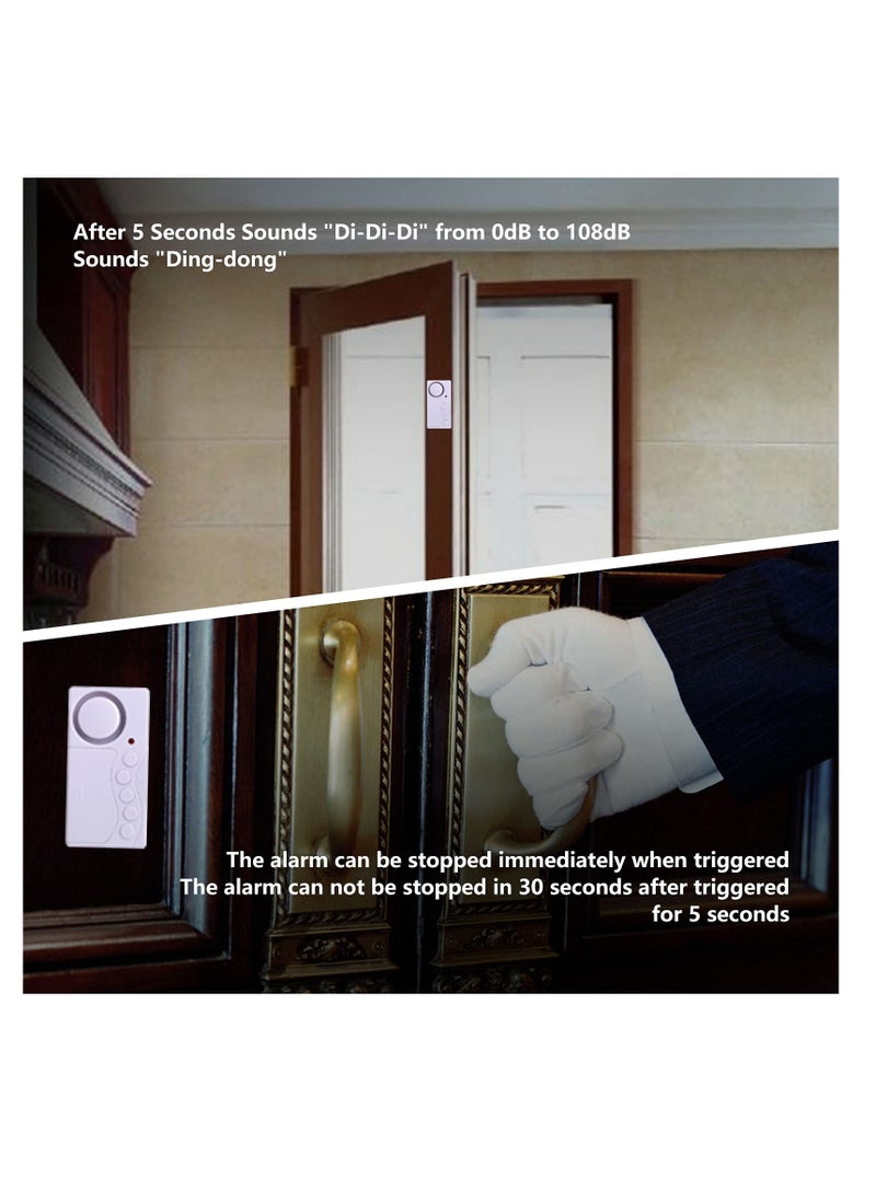 Excefore - 2Pcs Freezer Door Alarm, Safety Window Alarm, 3/15/30/60 Seconds Adjustable Delay Wireless Fridge Alarm, 4-In-1 Door Sensor Chime Door Open Alarm Loud 108dB - Image 1