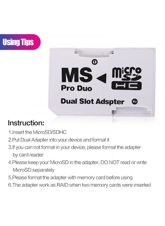Cuziss Dual Slot MicroSD Micro SDHC Adapter Duo Pro Memory Stick Adapter for PSP Sony - Image 5