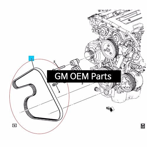 Chevrolet V-Ribbed Serpentine Belt For GM Chevrolet Sonic 1.4 turbo 2012+ OEM Parts - Image 2