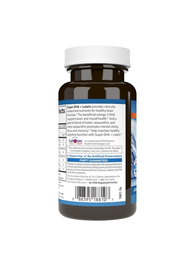 كارلسون - سوبر DHA بالإضافة إلى اللوتين، 1000 مجم DHA + 20 مجم لوتين، 60 كبسولة هلامية - Image 3