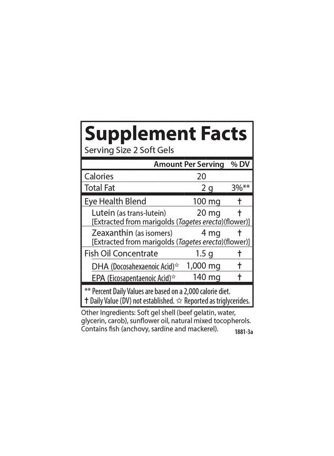 كارلسون - سوبر DHA بالإضافة إلى اللوتين، 1000 مجم DHA + 20 مجم لوتين، 60 كبسولة هلامية - Image 4