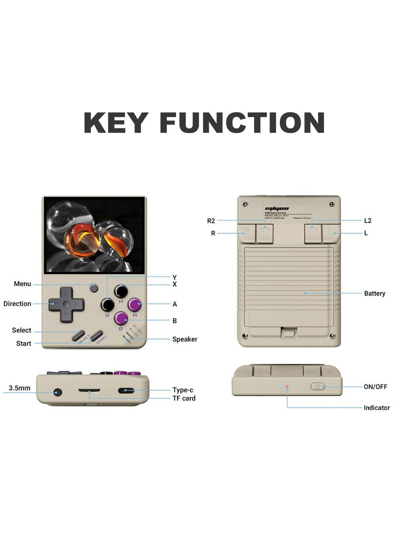 Miyoo - Miyoo Mini Plus Handheld Game Console, with Dedicated Storage Case, 3.5 Inch IPS 640x480 Screen, 64G/128G TF Card with 10,000+ Games, 3000mAh 7+Hours Battery, Support Wireless Network (Purple 64G) - Image 1