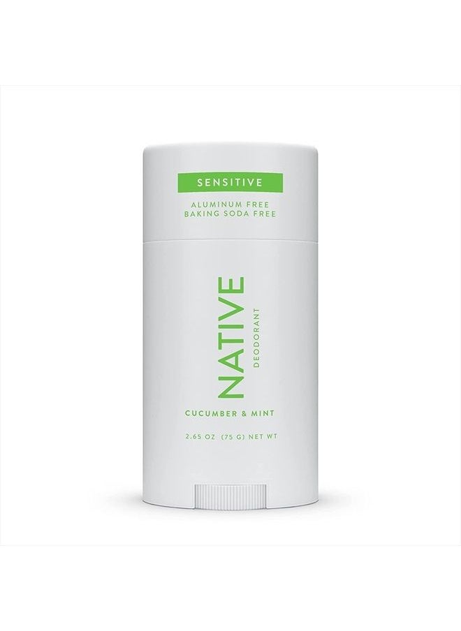native Natural Native Sensitive Deodorant for Women and Men, Aluminum/Baking Soda/ Phthalate /Talc Free, Coconut Oil and Shea Butter | Cucumber & Mint (Sensitive)  - Image 1