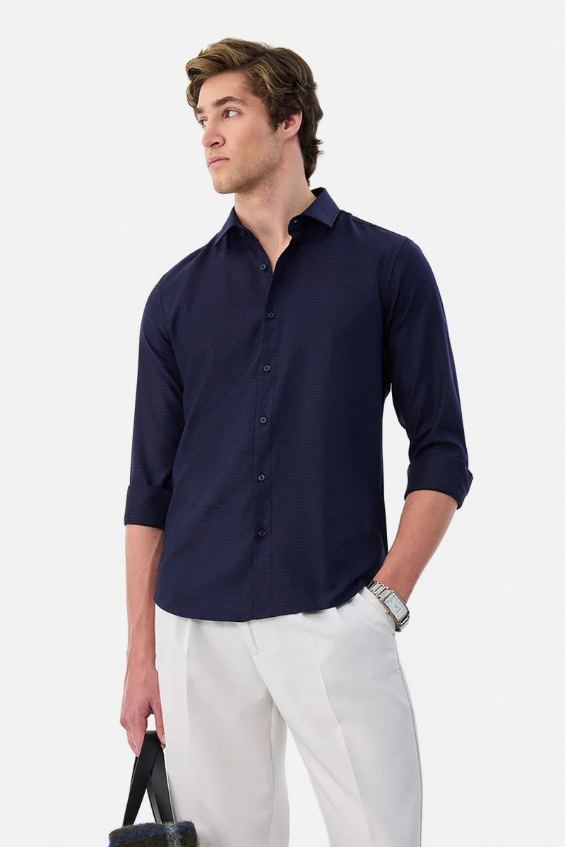 سنيتش Slim Fit Geometric Luxe Shirt
