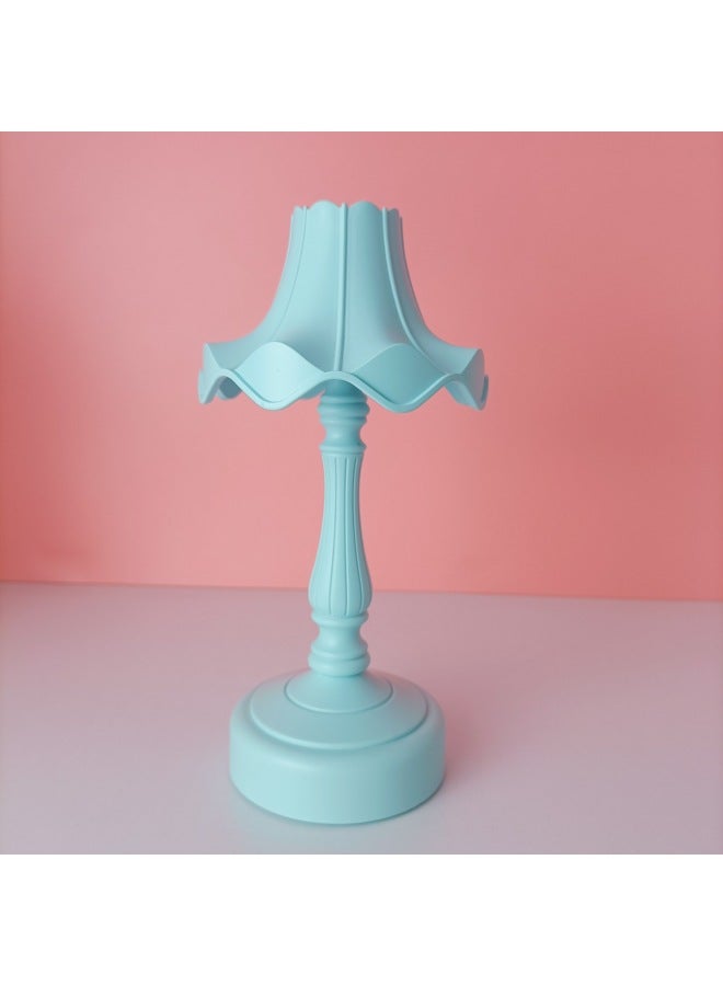 Cream Glue DIY Creative Lotus Leaf Table Lamp Macaron Color USB Rechargeable LED Lamp Bedside Lamp Dormitory Handmade Table Lamp-Color:058-1 White (Lamp Post Random)  - Image 4