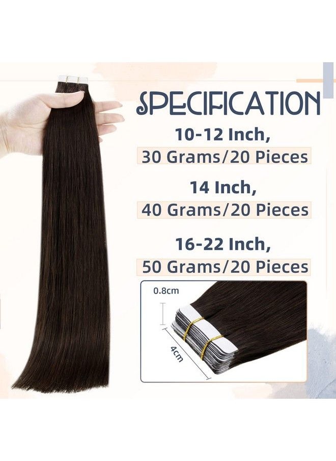 RUNATURE 22 Inch Black Tape In Hair Extensions Human Hair For Women Silky Straight Adhesive Tape In Real Hair Extensions Remy Skin Weft Hair Extensions Tape Ins 50G 20Pcs  - Image 5