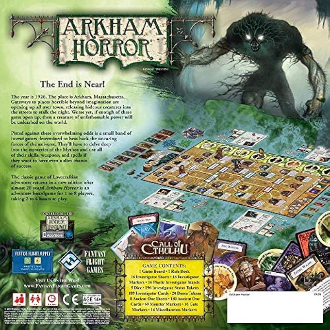فانتزي فلايت غايمز Arkham Horror The Board Game Cooperative Lovecraftian Horror ل 12 عاما و 18 لاعبا 24 ساعة - Image 2