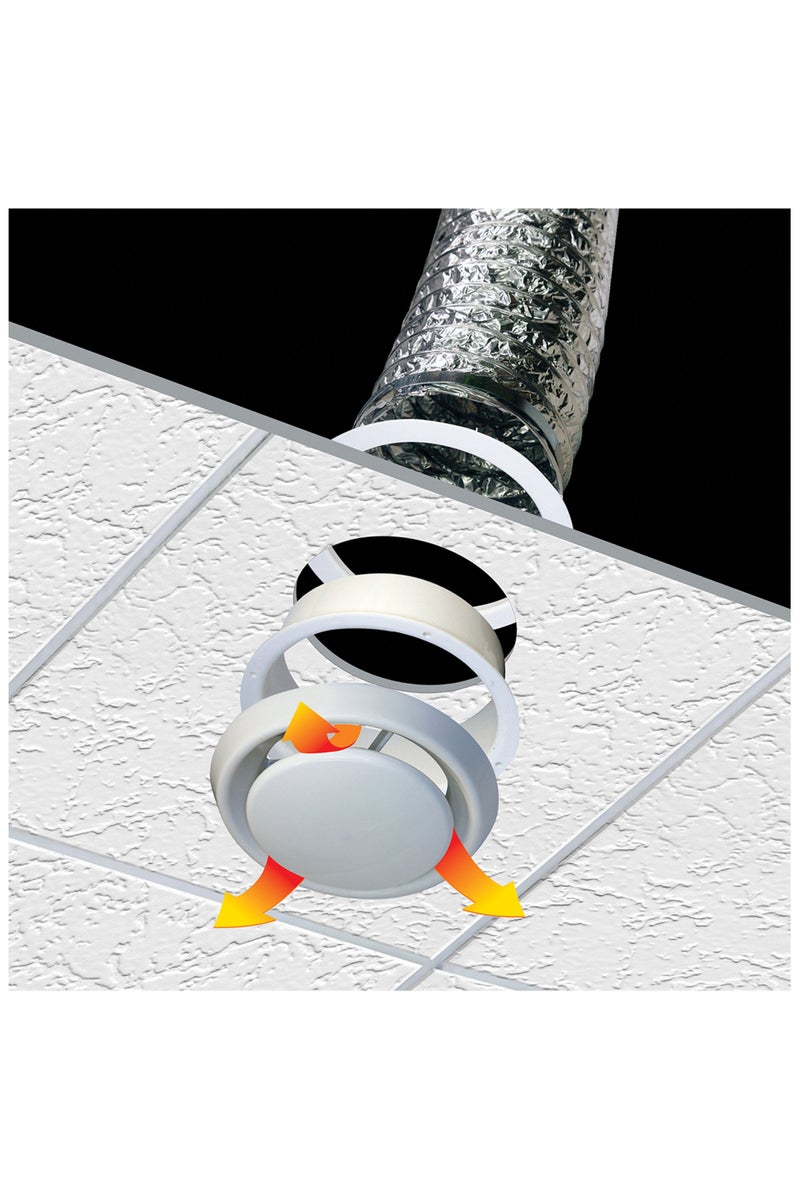 درافل غطاء قناة تهوية Duravel مقاس 6 بوصات، موزع سقف دائري قابل للتعديل، فتحة تهوية سهلة لتدفق الهواء، أنبوب عادم مثبت على الحائط لمروحة العادم للحمام والمطبخ - Image 5