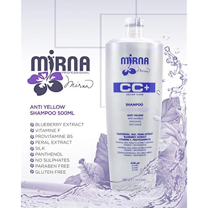 COLOUR CARE ANTI YELLOW SHAMPOO. DELICATE PH ACID FORMULA, ALSO CONTAINS VITAMIN F, PROVITAMIN B5 PANTHENOL, SILK AND PEARL EXTRACTS. ENRICHED WITH BLUEBERRY EXTRACT. 500ML / 16.9OZ - Image 2