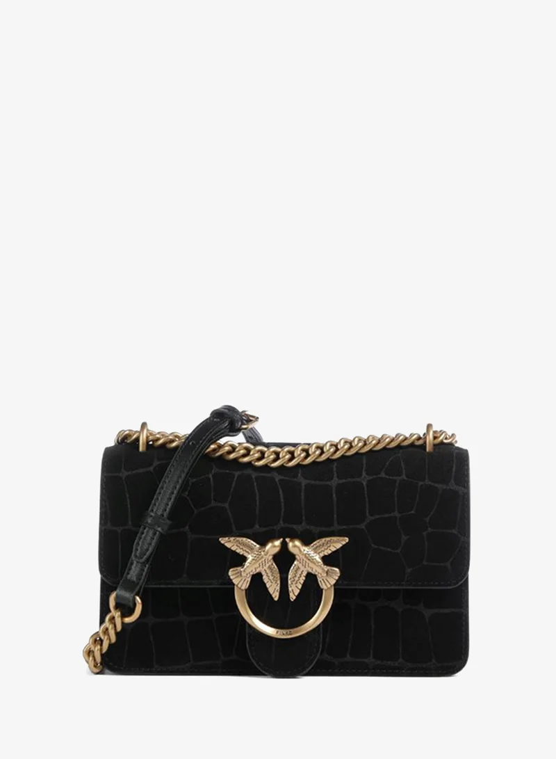 PINKO Logo Detail Flap Over Shoulder Bag