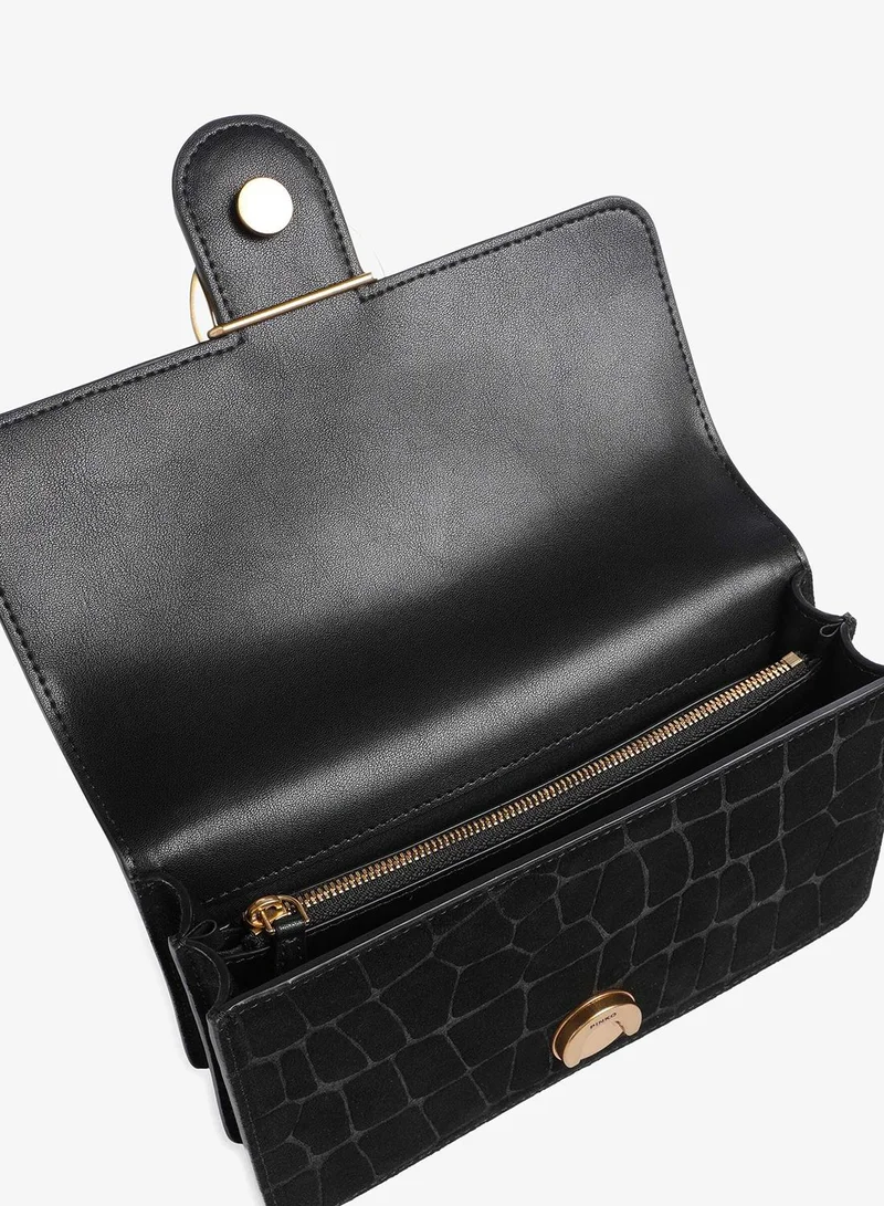 Pinko  Love Bag One Mini crossbody bag in crocodile-print leather for Women | Best Price UAE