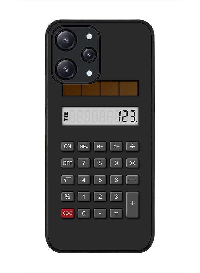 Stylizedd حافظة حواف سوداء متينة لهاتف Xiaomi Redmi 12 4G، حافظة مرنة رقيقة من المطاط ضد السقوط - Calc (أسود) - Image 1