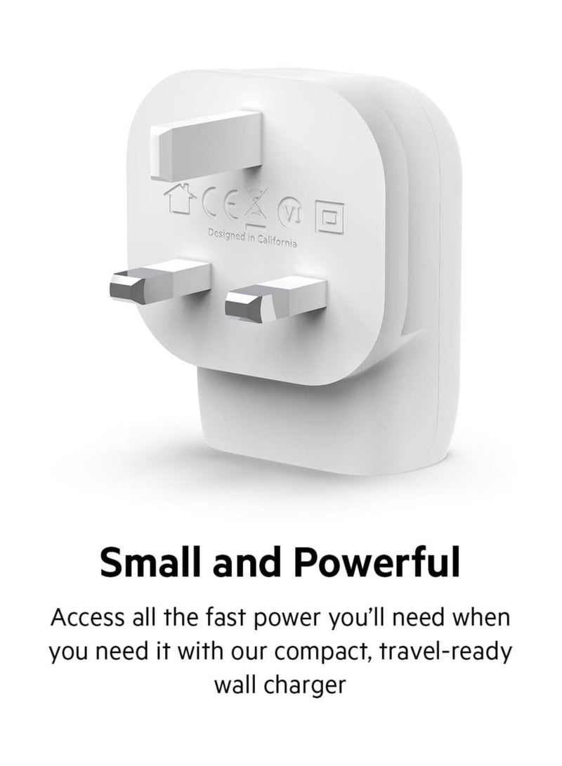 Belkin 30W USB C wall charger with PPS, Power Delivery, USB-IF certified PD 3.0, fast charger plug for iPhone 16, 15, Galaxy S24, iPad, AirPods, MacBook, Pixel, more - USB-C to C Cable included  - Image 3