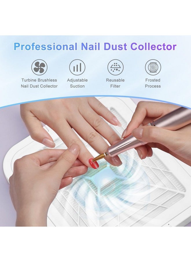 CGBE - Nail Dust Collector, 120W Low Noise Dust Collector Nail Tech With Strong Suction Power, Professional 3-Speed Adjustment Nail Dust Collector Quiet For Nail Salon With Reusable Filters - Image 1