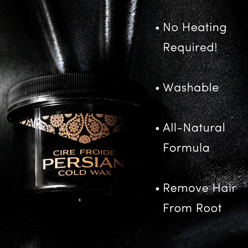 Persian Cold Wax Hair Remover Kit - Sensitive Skin Formula for Face, Legs & Body - 240ml - Image 5