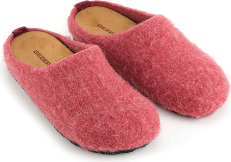 Gezer Women's Winter Comfortable Sole Felt Home Garden Slippers